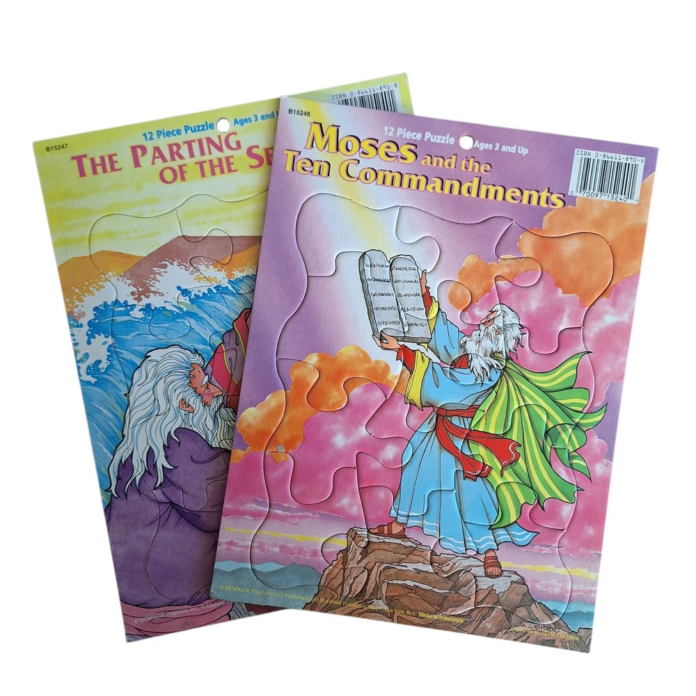 Moses and The Ten Commandments and Parting of the Sea 12 Piece‎ Puzzle Set